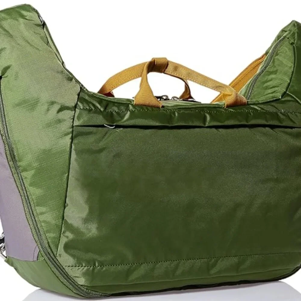Pacsafe Olive Green and Mustard Yellow Crossbody Camera Bag